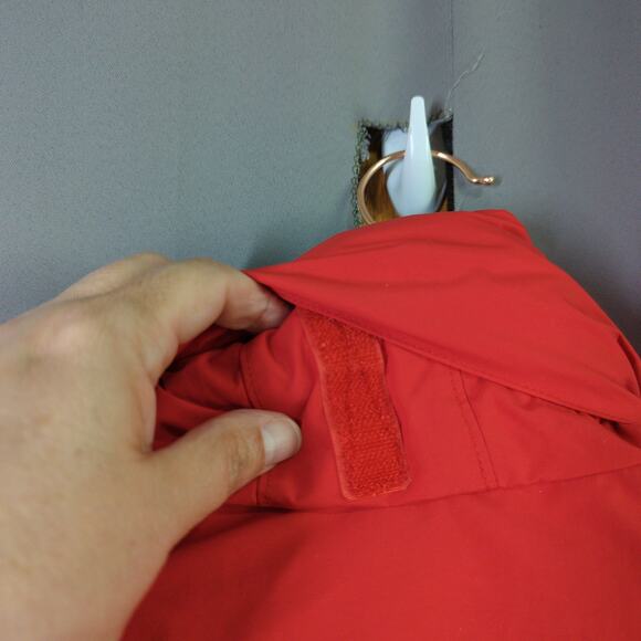 LL Bean‎ Jacket Mens M Red 3 in 1 Zip Out Gray Fleece Hidden Hood All Weather - Picture 12 of 13